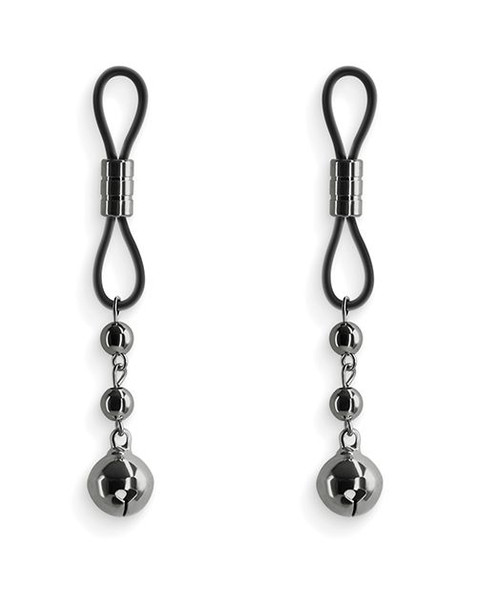 Beaded nipple clamps with Silicone loops - Black