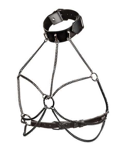 Euphoria Collection Multi Chain Collar Harness
 - Black