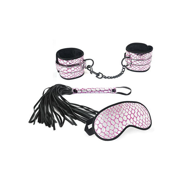 Spartacus Pink Vegan Leather 3-Piece Bondage Kit