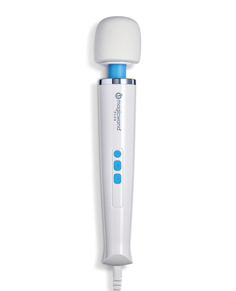 Flexible silicone head on Vibratex Magic Wand Plug-In Plus showing ergonomic wand design
