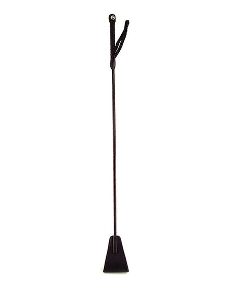 Rouge fetish riding crop showing classic equestrian-style crop with vegan leatherette construction and ergonomic handle.