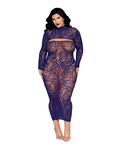 Dreamgirl Floral Pattern Strapless Gown w/Removable Shrug 2 pc Set - Queen Size