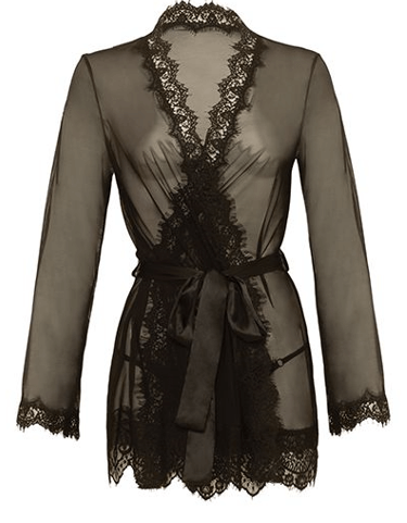 Sheer Black Short Robe