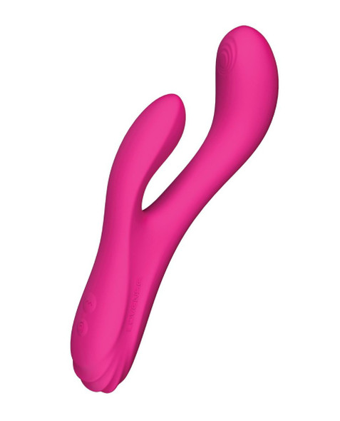 Lovense Osci 3 Oscillating G-Spot Rabbit - Rabbit-style vibrator with curved oscillating shaft and external clitoral arm, designed for dual stimulation and targeted G-spot contact.