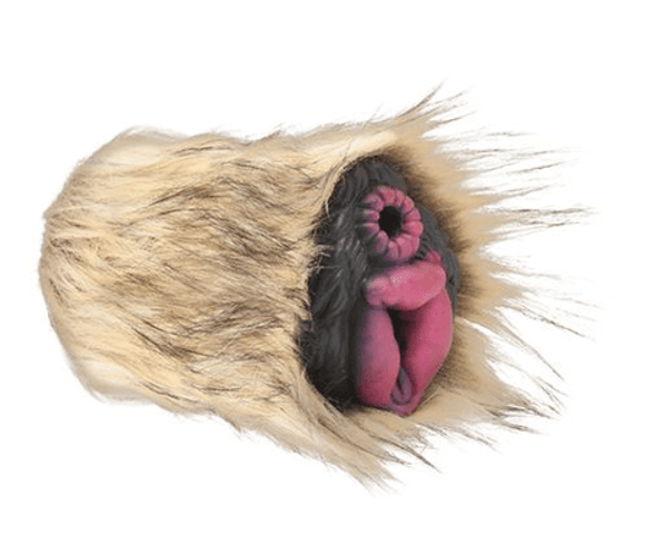 Wolf fetish stroker with fur