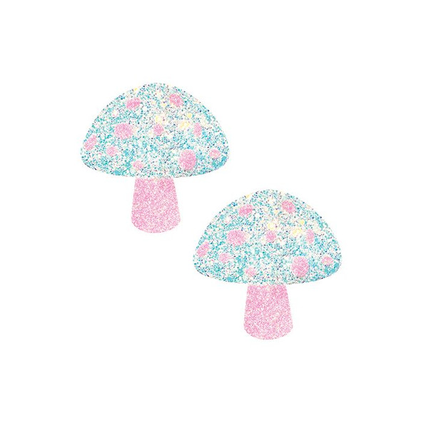 Glitter Shroom UV Pasties - Pink/Blue