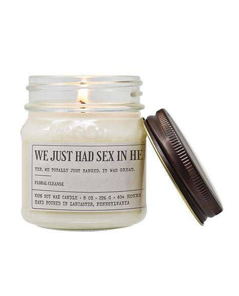 the "we just had sex " candle is the perfect gag gift for friends and lovers