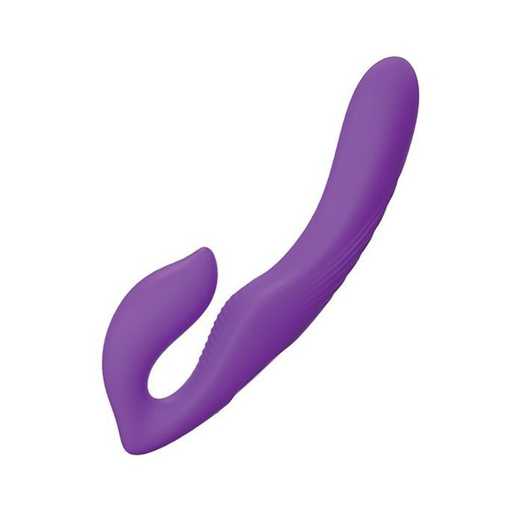 Vibrating Strapless Strap-On Dildo - Purple
