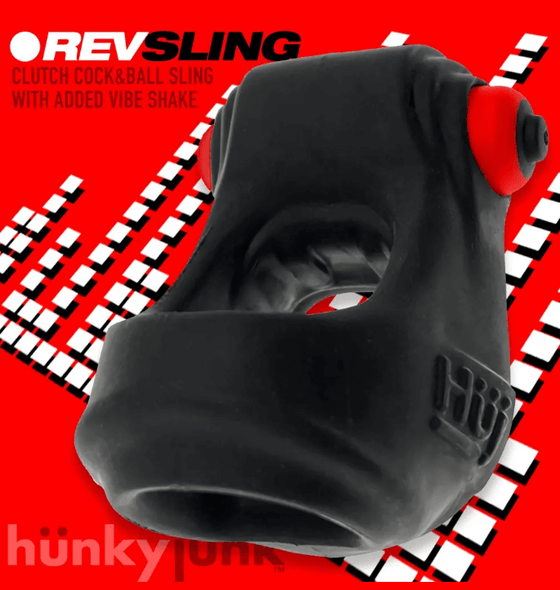 HunkyJunk Revsling Cock & Ball Vibe - Black