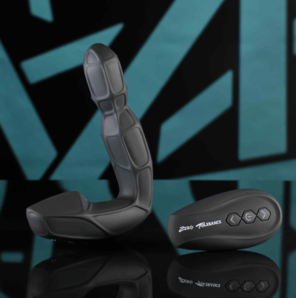 Mr. Prostate rotating vibrating prostate massager with textured silicone shaft, flexible neck, and rounded base for comfortable prostate stimulation.