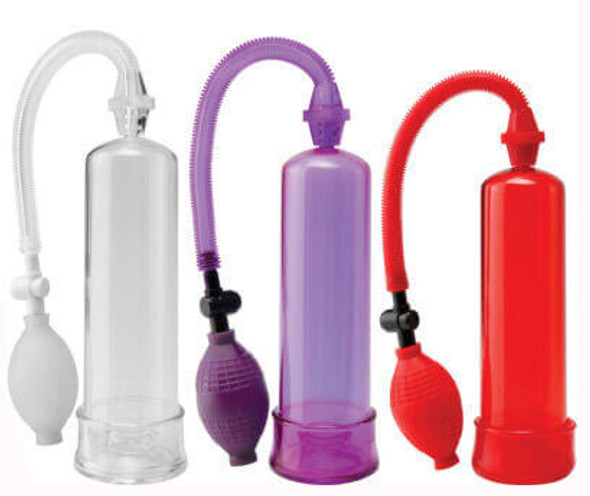 Pump Worx Beginner's Penis Pump - Clear, Purple or Red