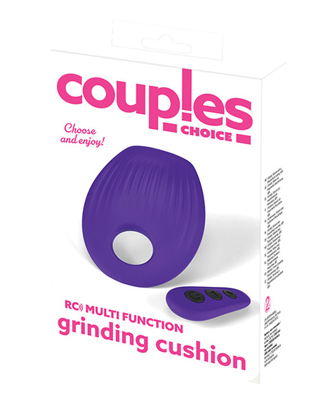 The Couples Choice Grinding Cushion & Cock Ring is a versatile couples toy that functions as a vibrating cock ring, lay-on vibrator, and grinding cushion. Featuring a stretchy silicone ring, ergonomic textured cushion, remote control, and waterproof rechargeable design, it's built for solo or shared pleasure.