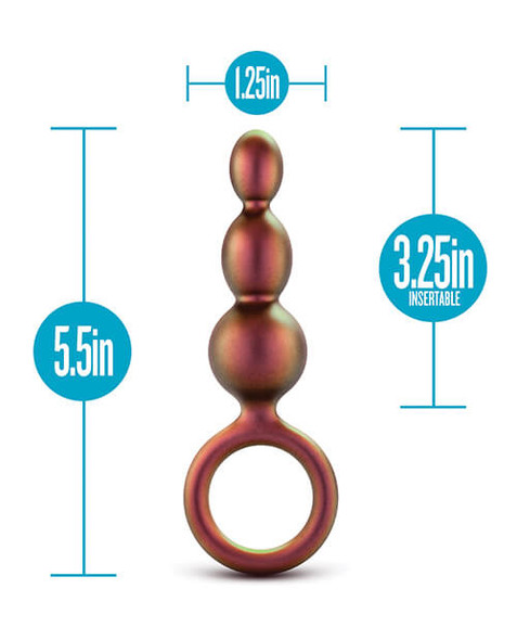 Matrix Copper Beaded Loop Plug dimensions showing 5.5 inch total length, 3.25 inch insertable length and 1.25 inch maximum width