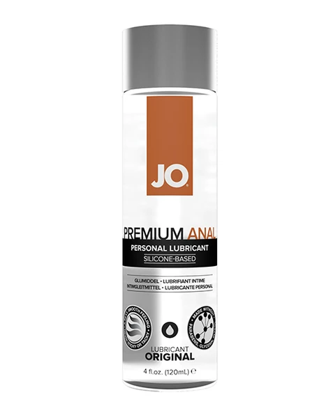 JO Premium Silicone Anal Lubricant comparison showing 4 ounce bottle