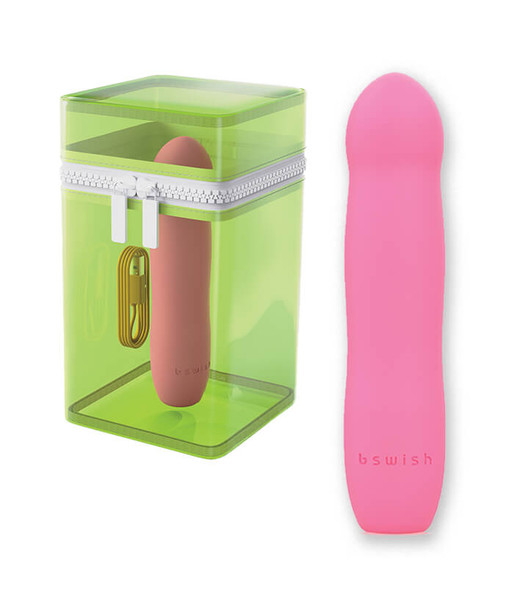 Pink BDesired Infinite Deluxe Paradise Vibe & Carrying Case in body-safe silicone with coordinating storage case
