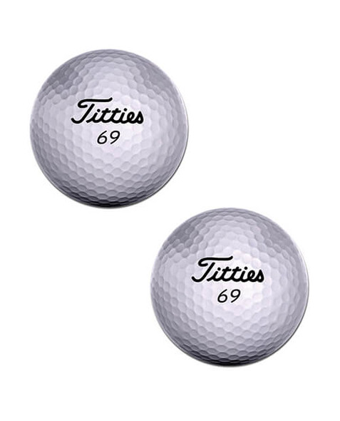Titties Golf Ball Nipple Pasties worn for golf and country club parties
