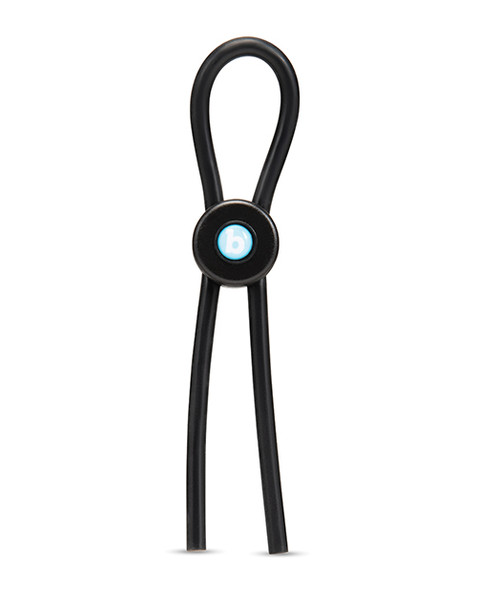 Close-up of b-Vibe Lasso Grip silicone cock ring showing adjustable sliding lock