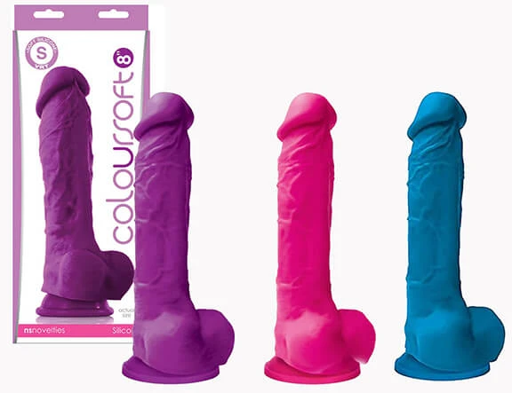 Colours 7" Pleasure Dildos - Purple, Pink or Blue