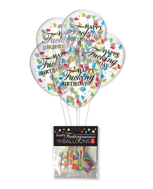 Happy Fucking Birthday Party Balloons - 5 Pack