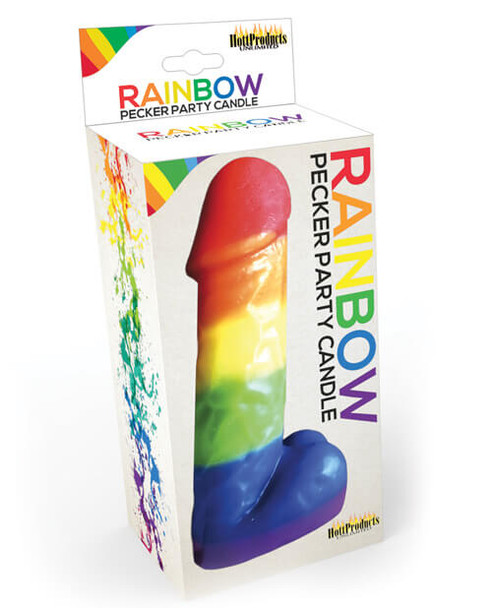 Giant Pecker Candle - Rainbow Stripes
