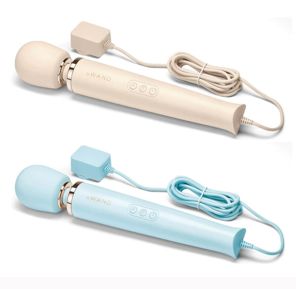 Le Wand Powerful Plug-In Vibrating Massager in Cream or Blue