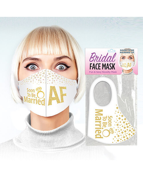 Soon to be Married AF Face Mask - white and gold