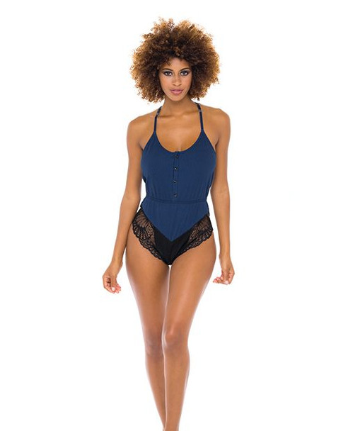 Claribel Blue Jersey Romper - Oh La La Lingerie