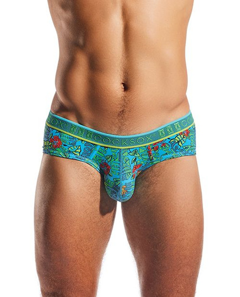 Cocksox Electric Neon Contour Sports Brief - Tiki Print