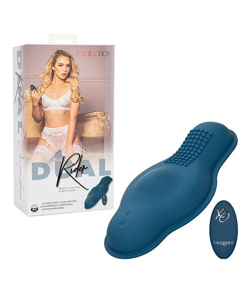 Dual Rider Remote Control Bump & Grind
 Massager - Blue