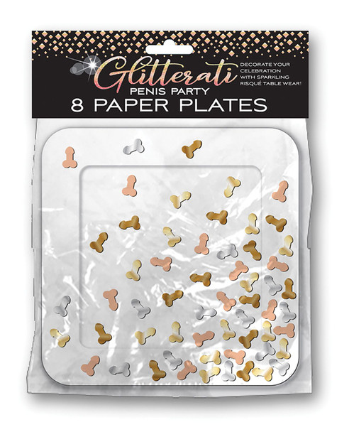 Glitterati Metallic Penis Plates - Bachelorette Gear