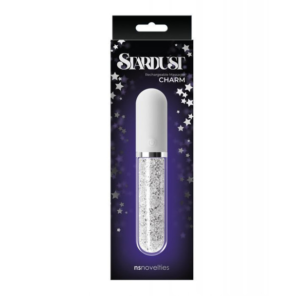 Stardust Charm Glass & Silicone Bullet - White