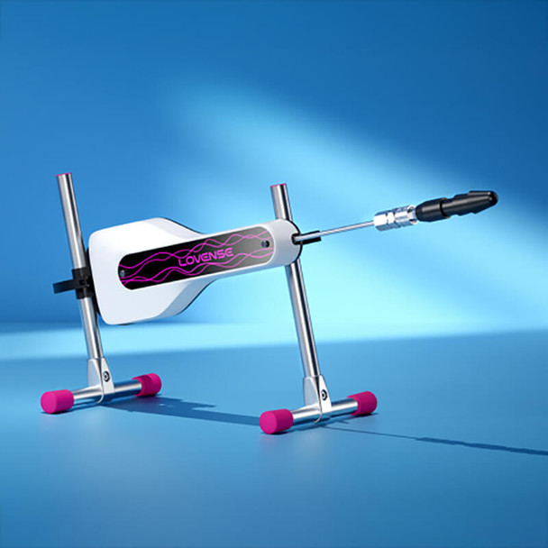 Lovense Compact mini sex machine with sleek motor base and attached thrusting arm, designed for powerful, controlled motion in a space-saving design.