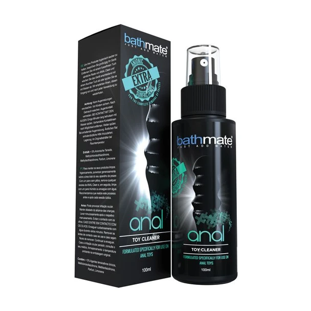 Bathmate Anal Toy Cleaner 3.4 oz spray bottle with black Bathmate packaging