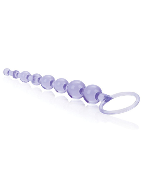 First Time Mini Anal Pleasure Beads - Slim anal bead set displayed on a clean white background, showing the graduated bead sizing and flexible cord