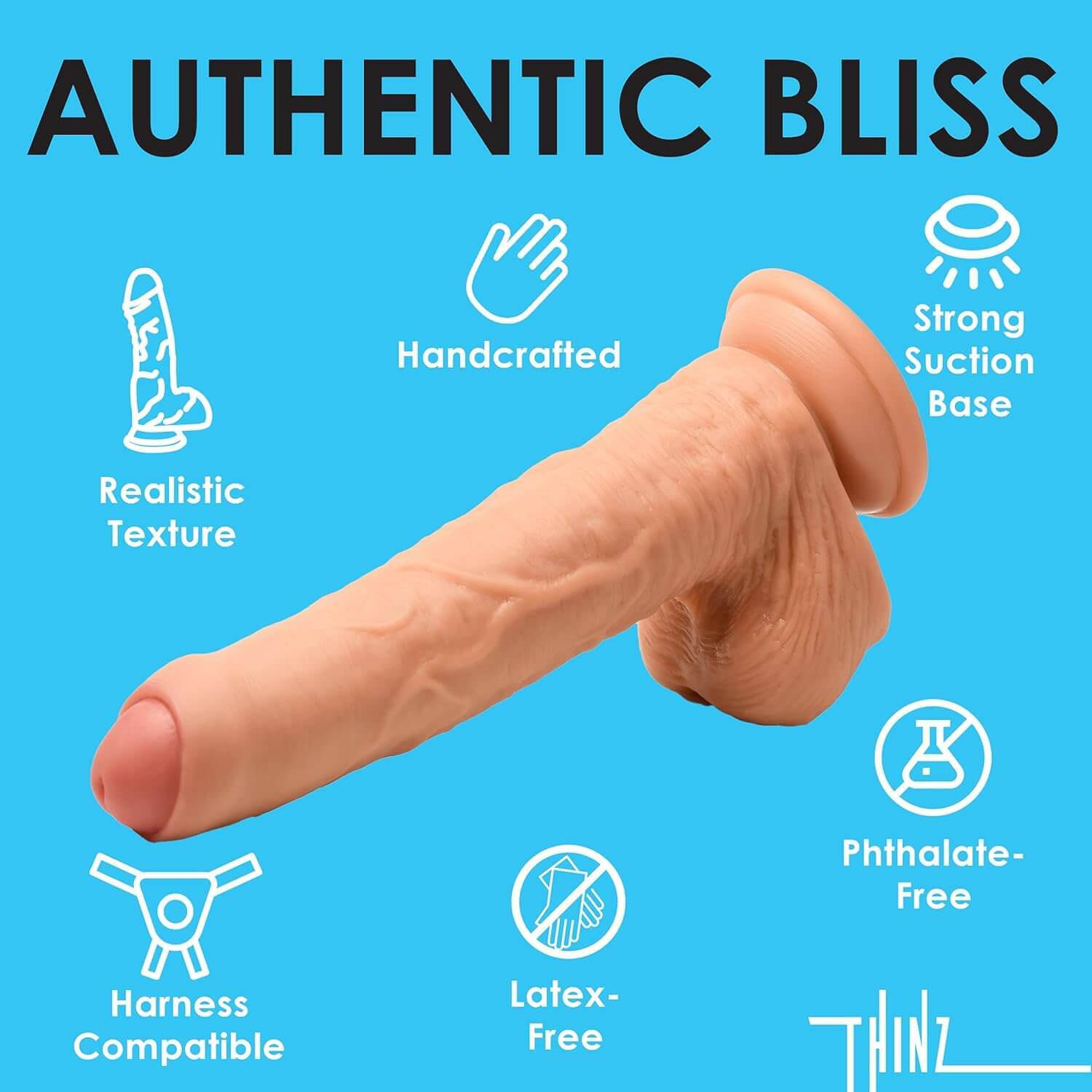 Authentic uncut realistic dildo with balls