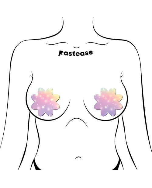 Cosmic pink pastel pasties for raves and festivals