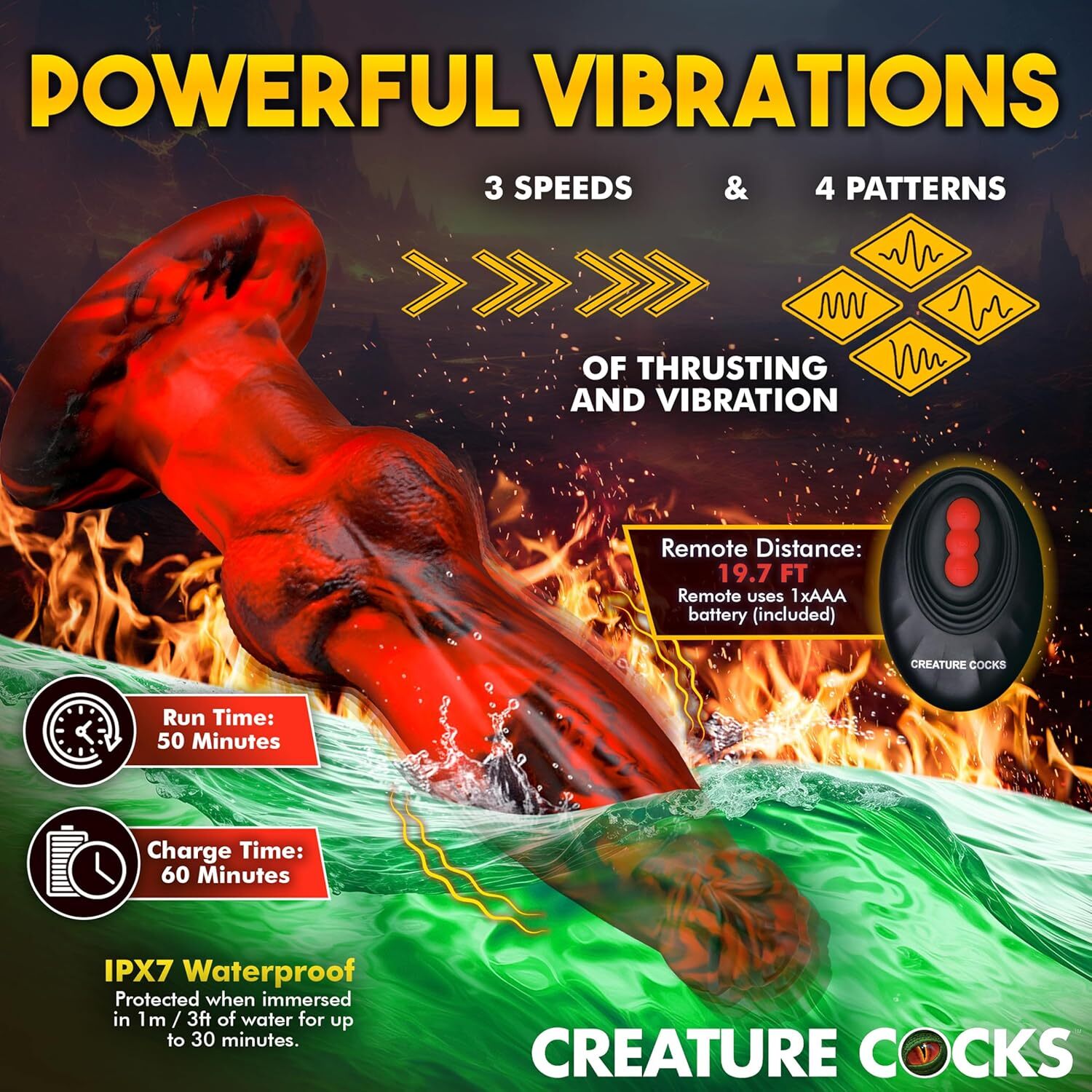 thrusting dog dildo with center knot