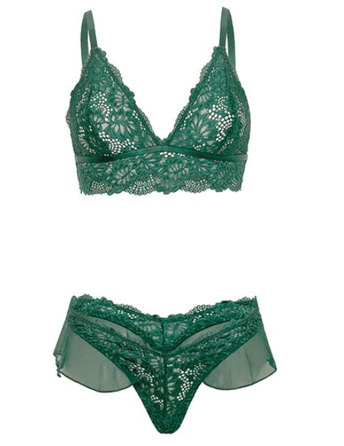 alessia green lace bra & panty set