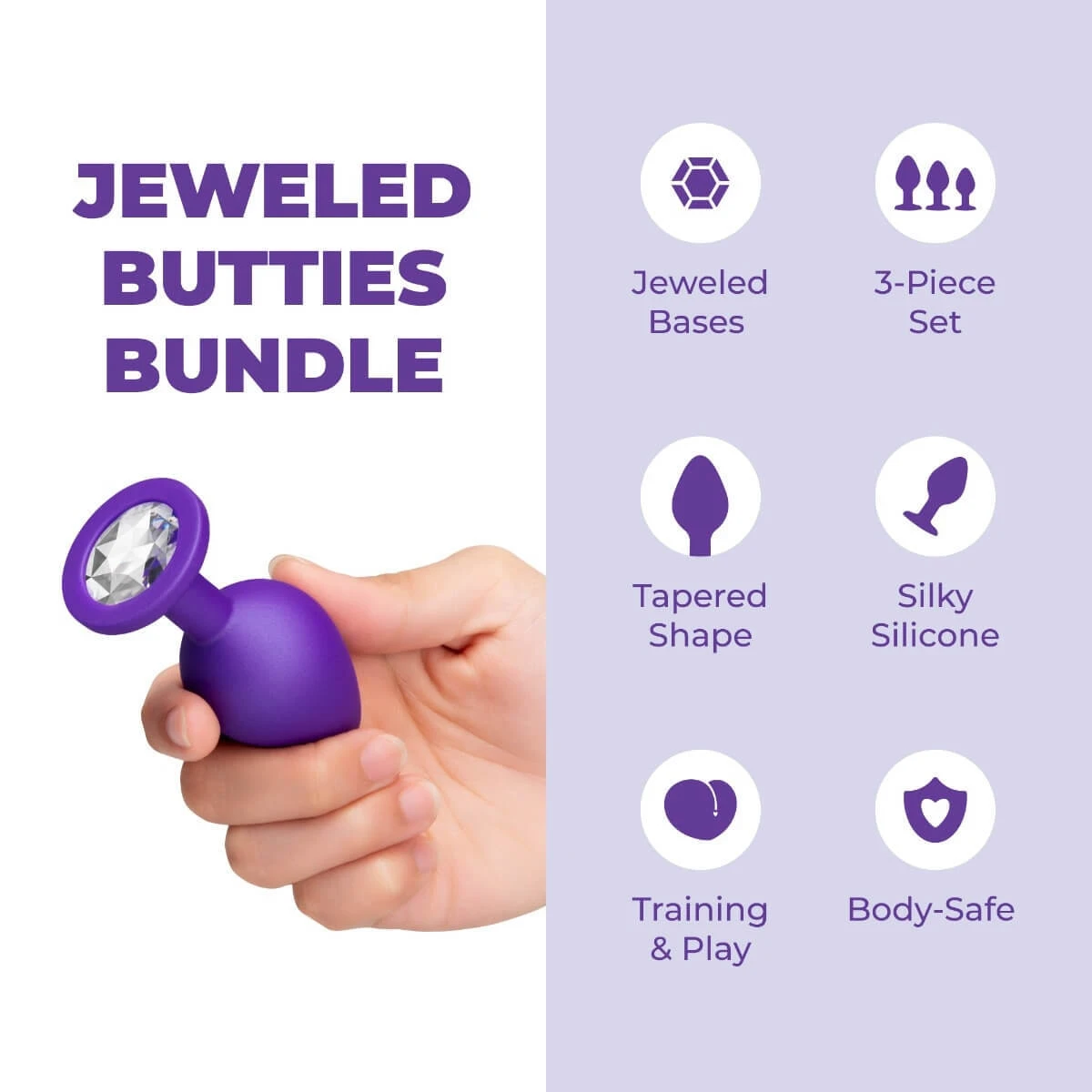 B-vibe jewelled butties 3-piece plug set