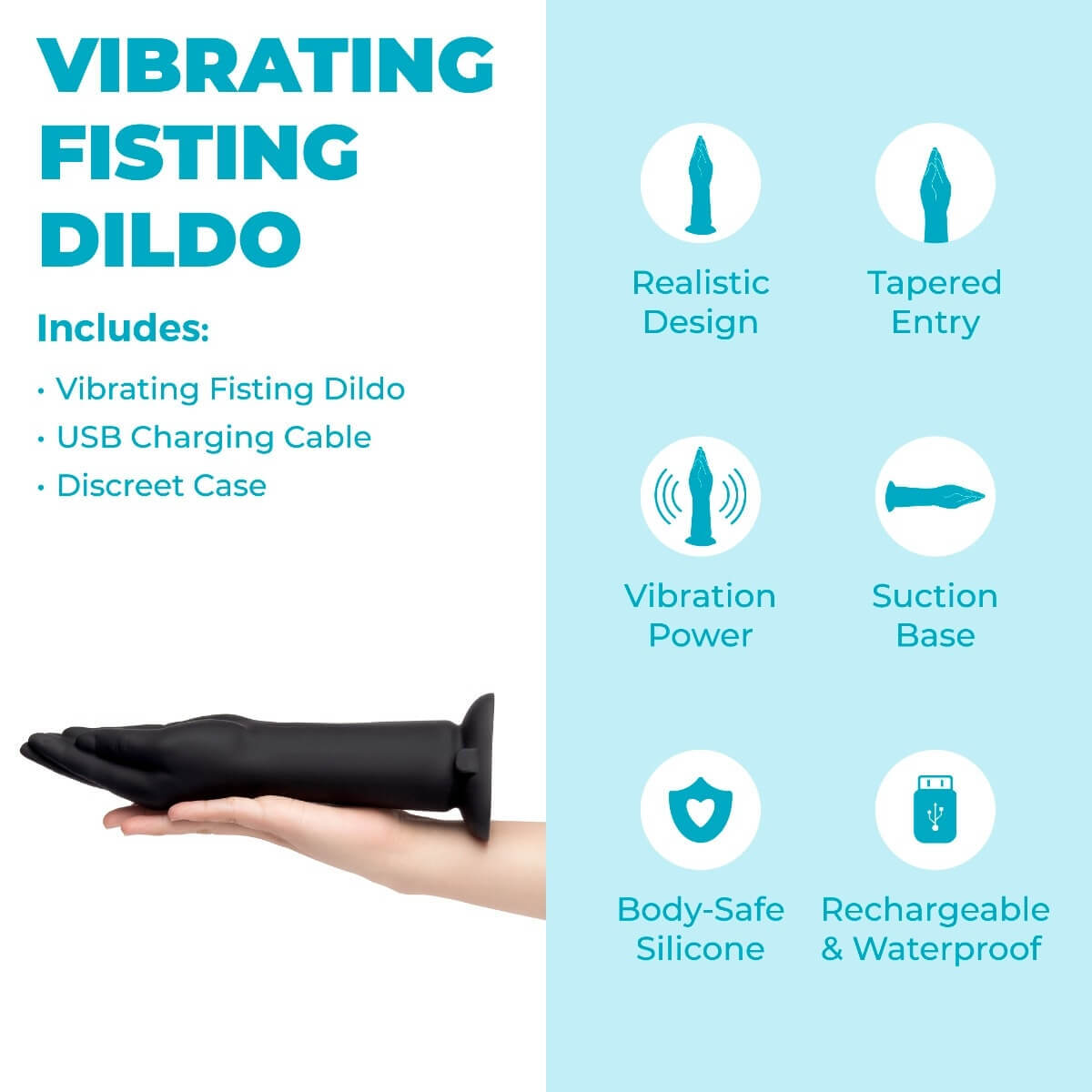 Silicone Vibrating Fist Dildo key features