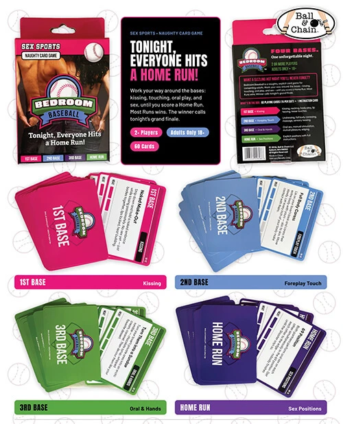Bedroom Baseball Naughty Card Game product image showing the baseball-themed couples game