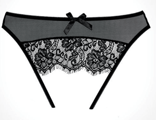 Black Lace crotchless panty