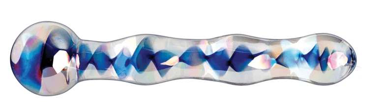 Blue Swirl Glass Dildo