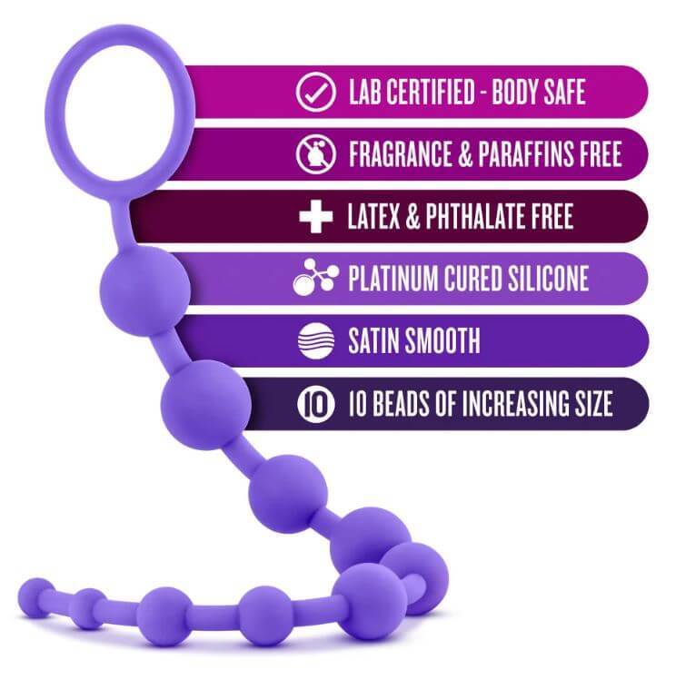 Blush Luxe Silicone anal beads features