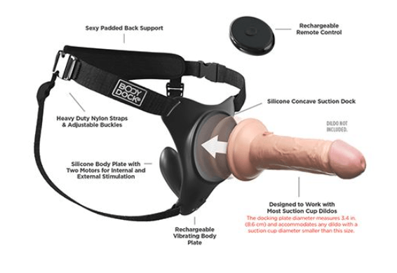 Body Dock strap-on harness features