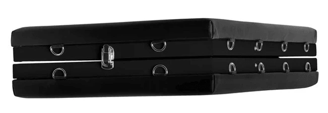 Master Series Extreme Bondage Table folded in half for compact storage and transport