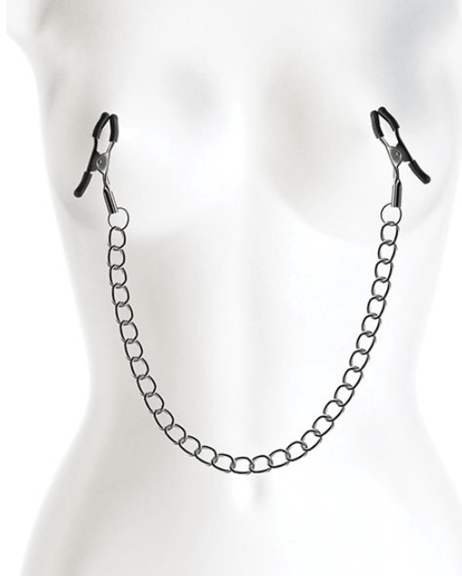BOUND gunmetal DC2 Nipple Clamps with chain