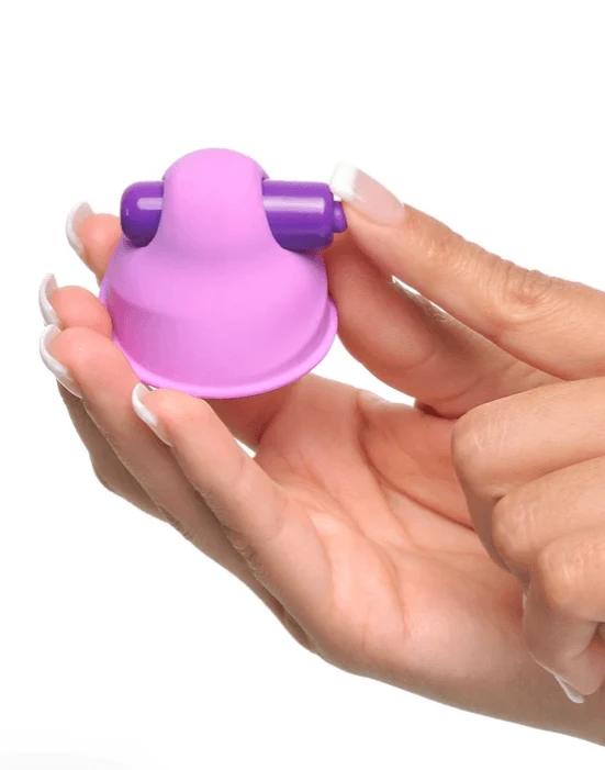 Vibrating breast sucker held in hand