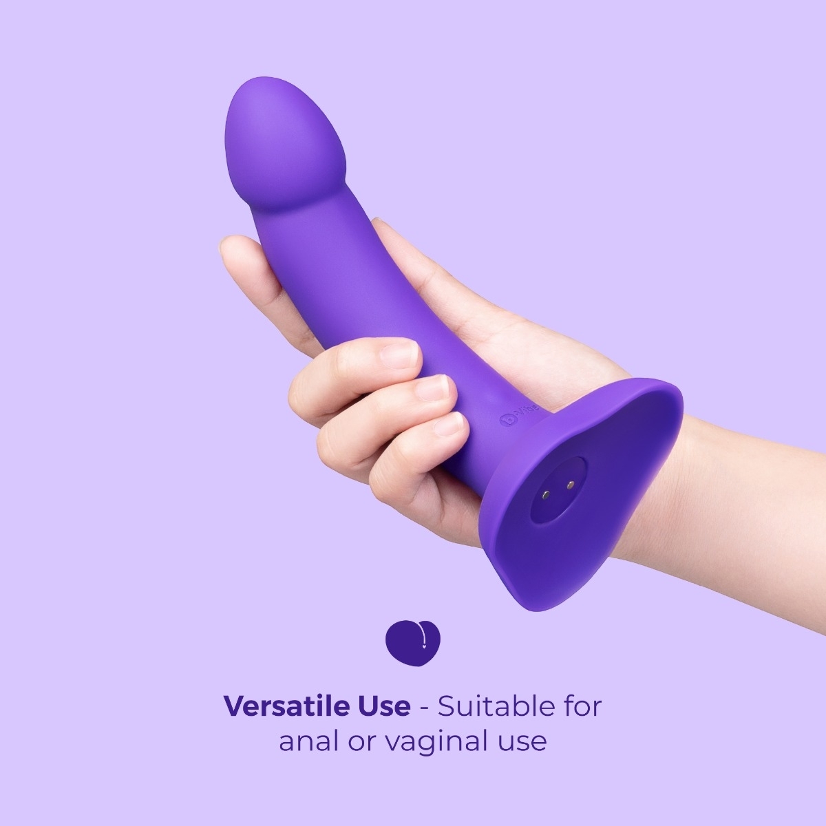 B-Vibe purple curved strap-on dildo