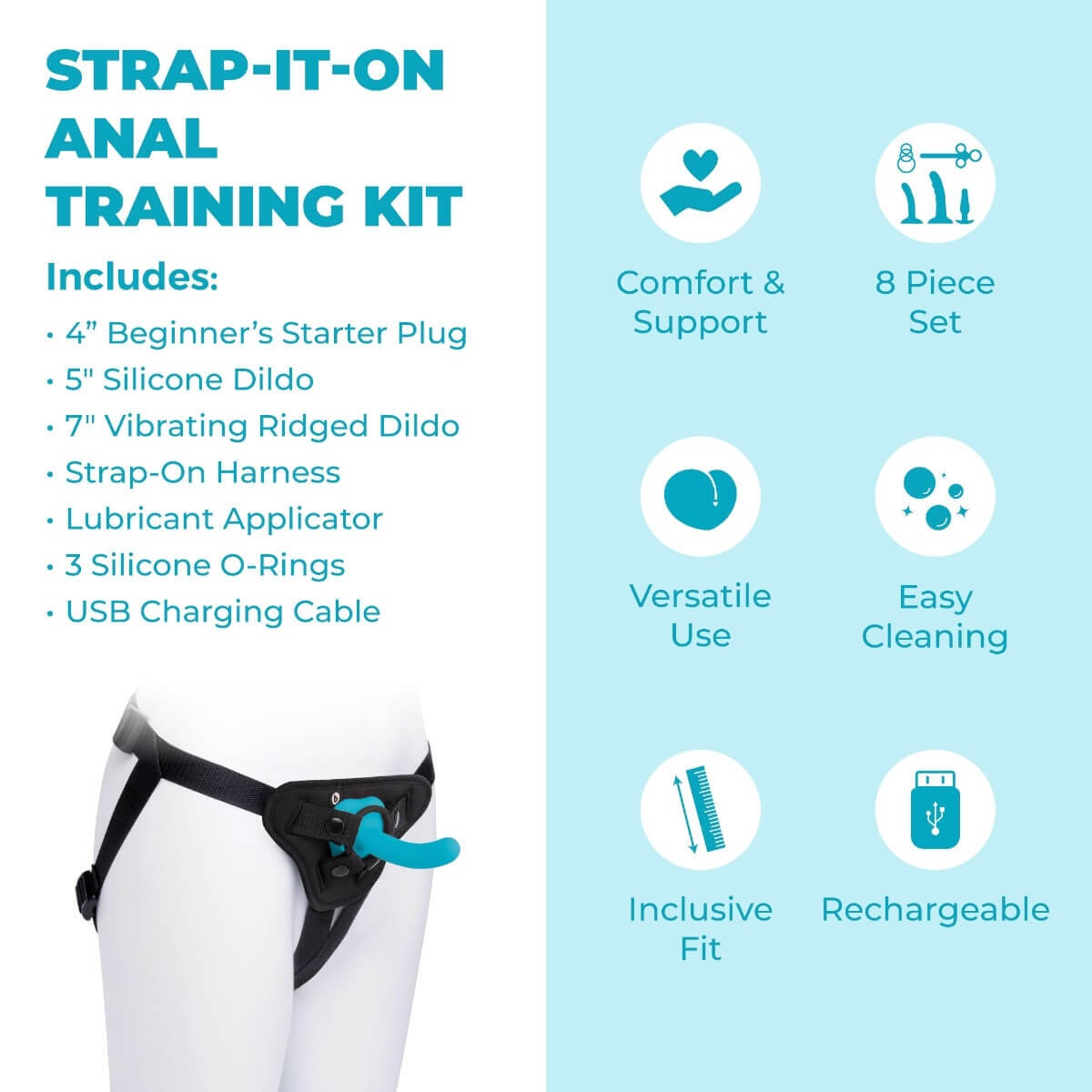 What's included in B-Vibe's strap-it-on kit